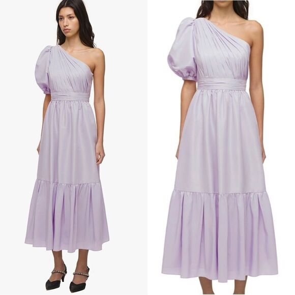 NWT Self Portrait Maxi Lilac Dress One Shoulder Purple Size 2 - Picture 1 of 8
